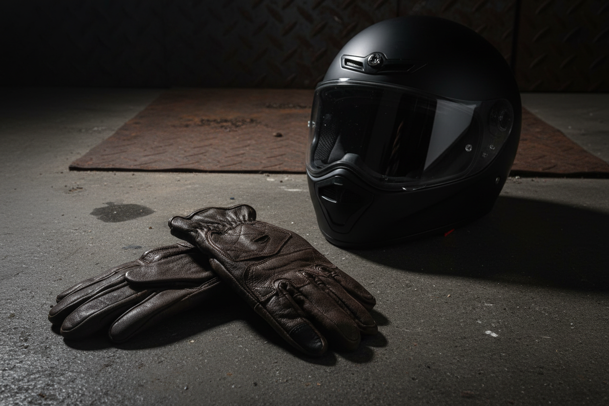 MC Handske læder Stealth-Kort Brun