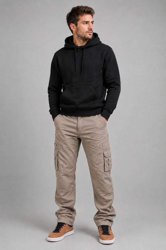 MC-Cargopants Course Aramidforstærket Loose Fit Beige