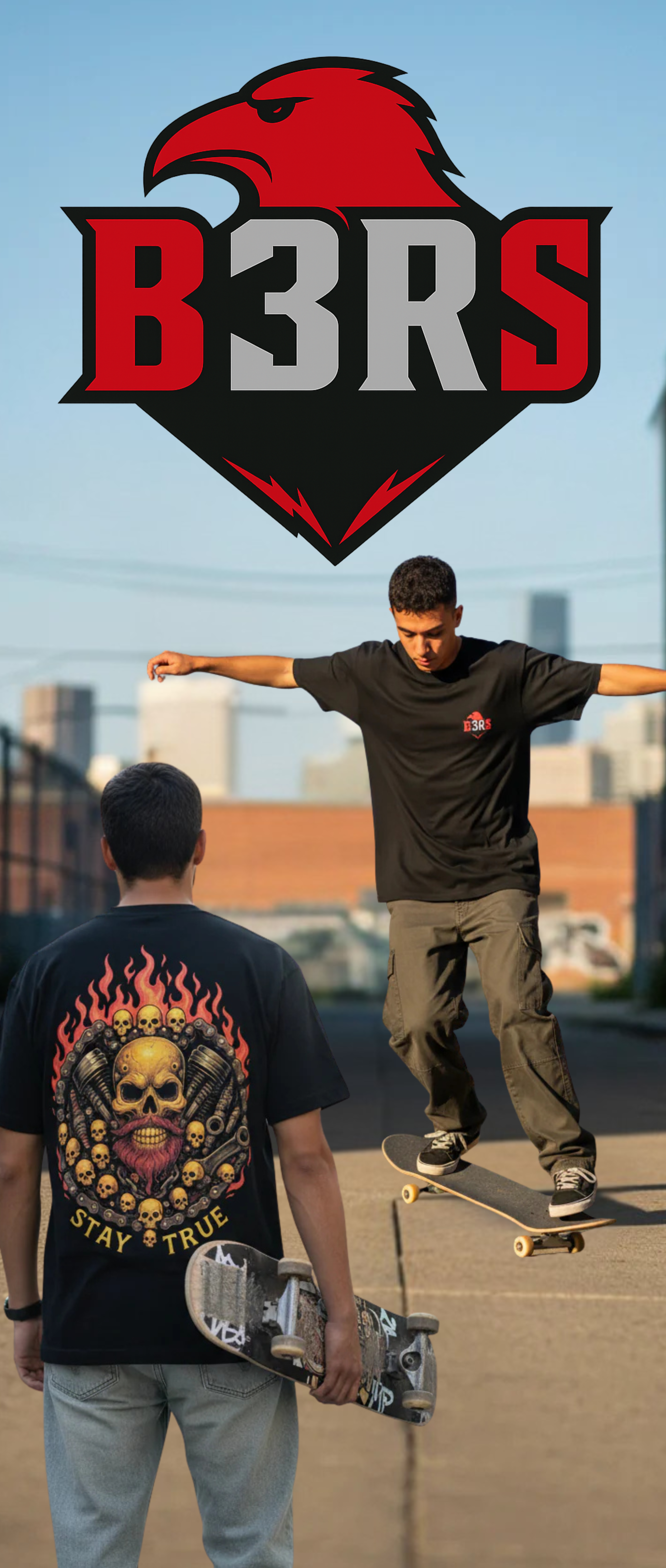 B3RS Stay True Skull T-Shirt