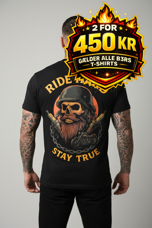 B3RS Ride Hard Stay True Skull T-Shirt