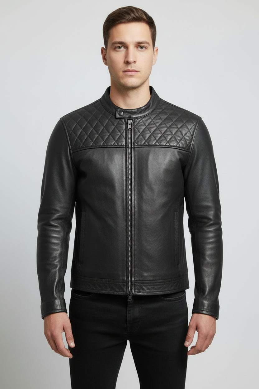 MC Jakke Læder BOOMER Sort MEN