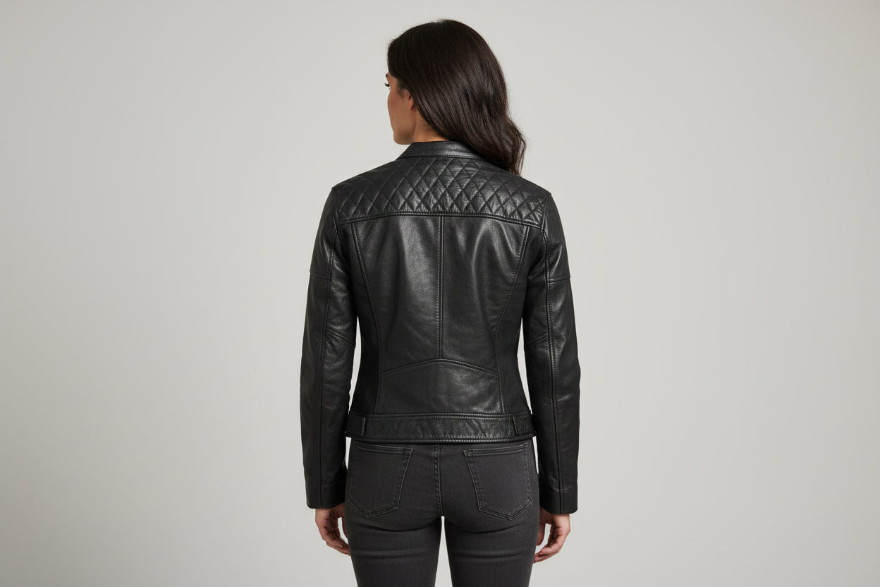 MC Jakke Læder BOOMER Sort WOMEN