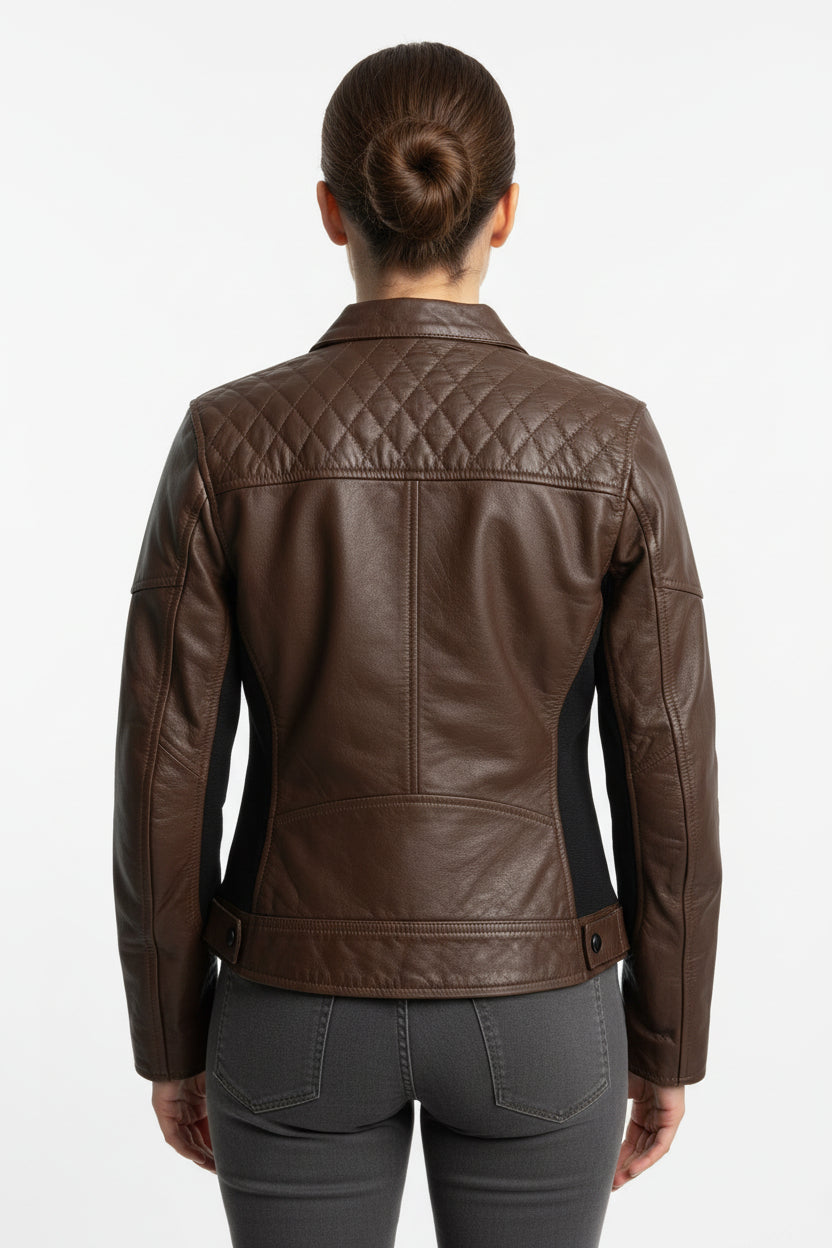 MC Jakke Læder BOOMER Brun WOMEN