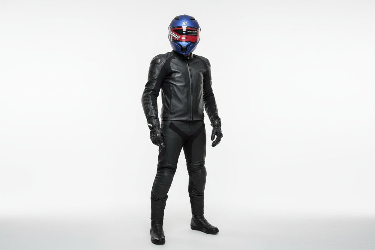 Mc hjelm FF130SV-Mat blå, ntegreret solskærm