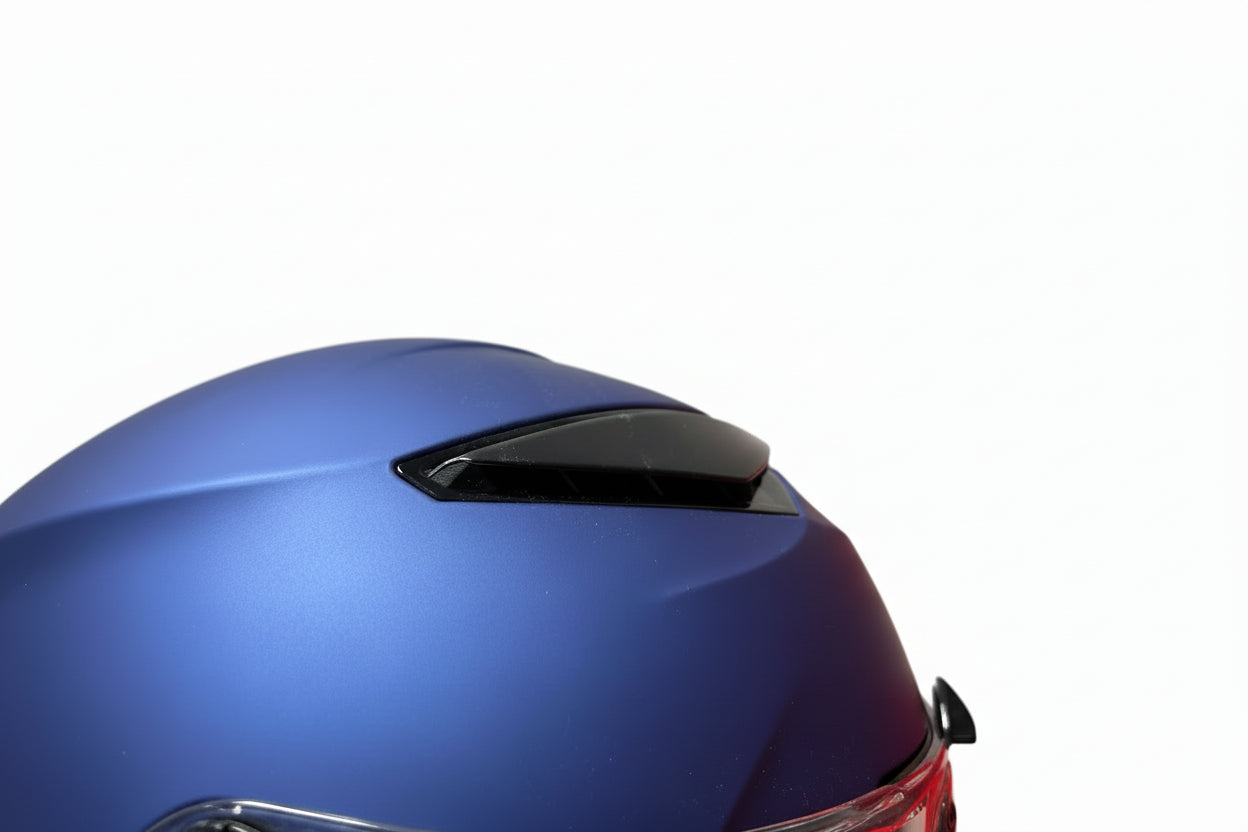 Mc hjelm FF130SV-Mat blå, ntegreret solskærm